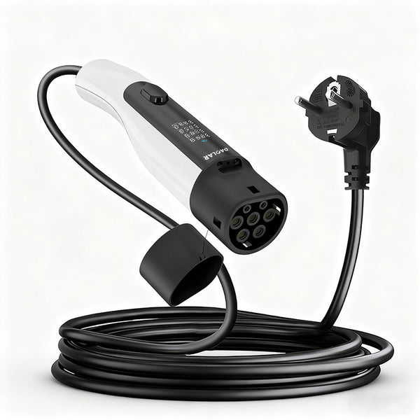 Daolar Cargador EV portátil ligero 3.68 kW 8-16A, Cable de carga móvil Tipo 2 con pantalla para coche eléctrico