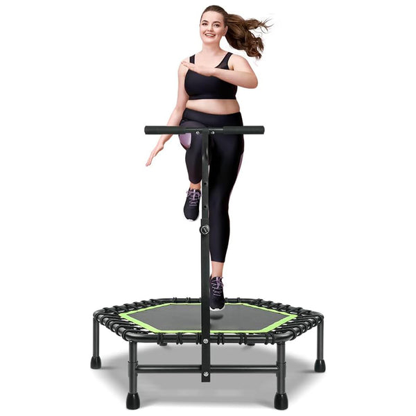 Trampolín de rebote Daolar para adultos, mini trampolín silencioso para ejercicios en interiores, trampolín elástico para ejercicios de fitness, carga máxima de 150 kg